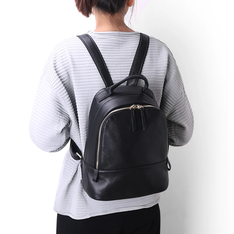 Lady Dos Haute Style Femmes Qualité Sac Éclair Black Sacs Simple En De Fermeture Véritable Preppy Cuir Bidirectionnel Mode Cowskin À Joker B5qWqY