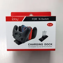 Многофункциональный 4 светодиодный подставка для зарядного устройства для переключателя NAND Joy-Con и док-станция с двумя слотами для беспроводного контроллера NX Pro