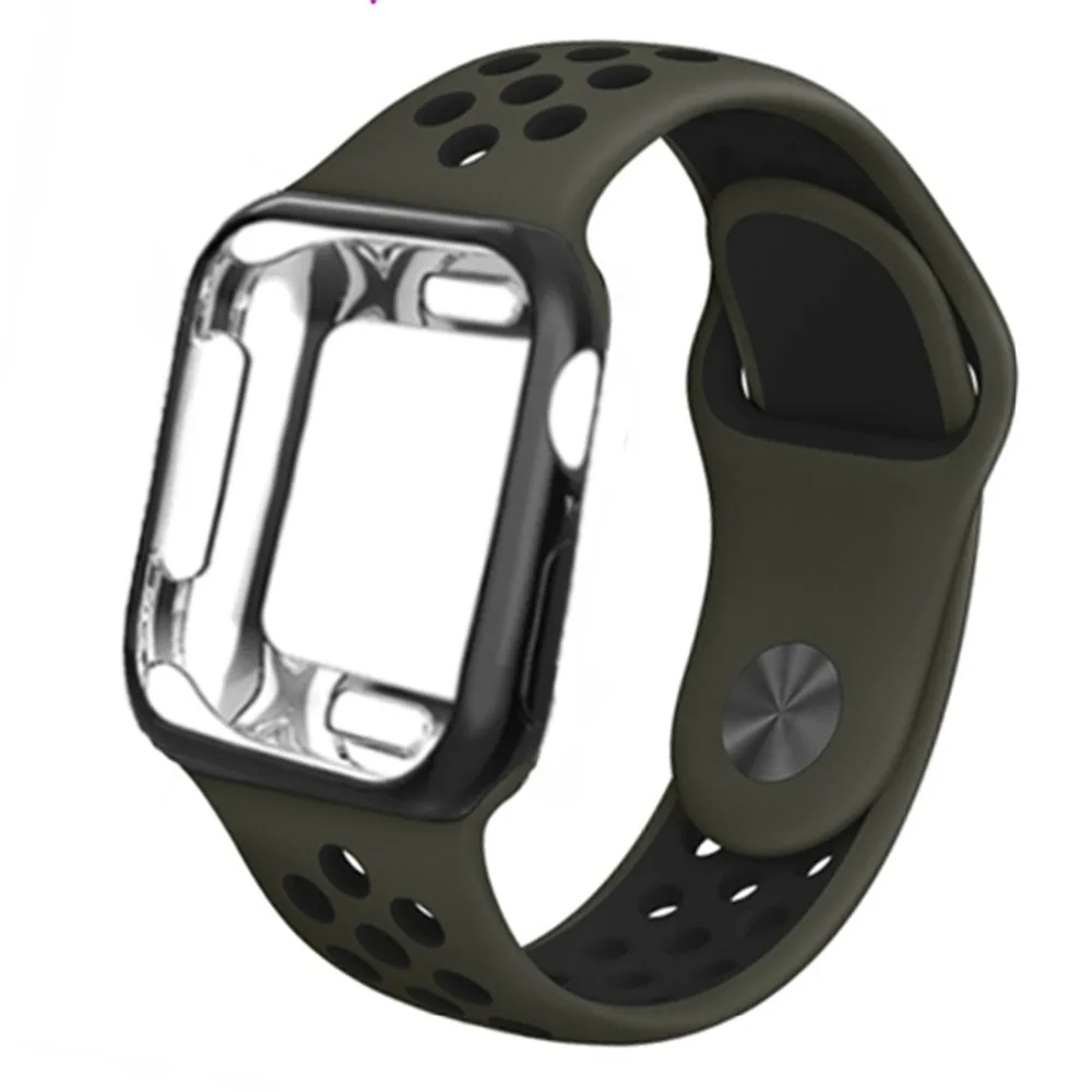 silicone Sport strap For Apple Watch band case 42mm/44mm/38mm/40mm correa iwatch series 4/3/2/1 bracelet belt&protective cover silicone Sport strap For Apple Watch band case 42mm/44mm/38mm/40mm correa iwatch series 4/3/2/1 bracelet belt&protective cover