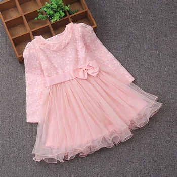 

Toddler Girls Lace Embroidery Flowers Dresses Baby Girl Princess Birthday Party Ball Gown Dress Kids Vestido Children's Clothing