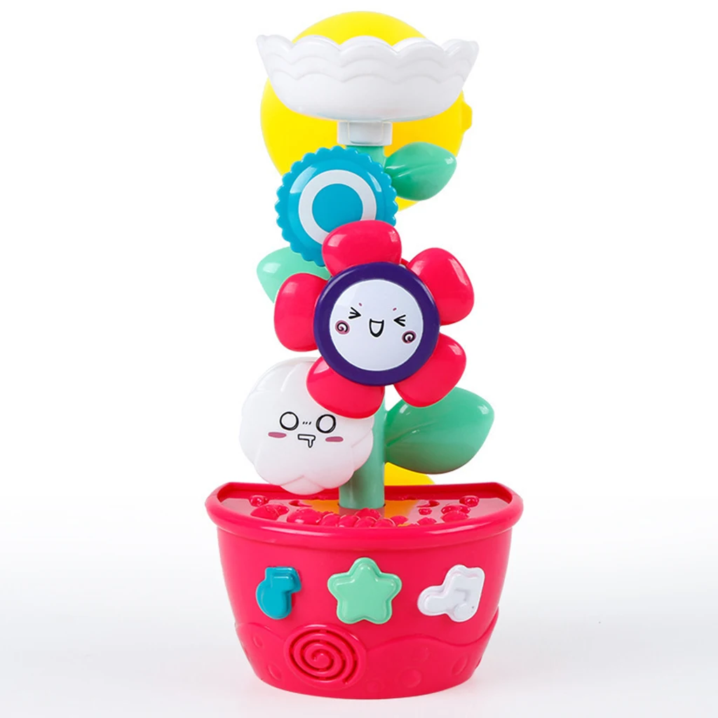MagiDeal Kids Flower Waterfall Water Station Bath Baby Toy Bathtub Bathtime Early Educational Toys