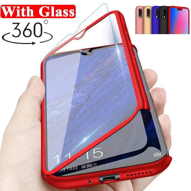 

360 Full Protective Case For Huawei P Smart Z Y7 Y6 PRO 2019 P20 P30 Pro Honor 20 Pro 20i 8X 8C Case Cover With Tempered Glass
