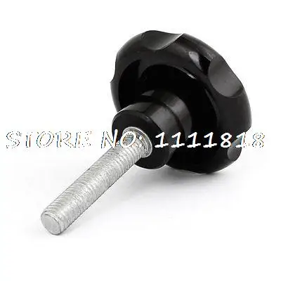 

M10 Thread Black Head Metal Clamping Star Screw On Knob Grip 85mm Height