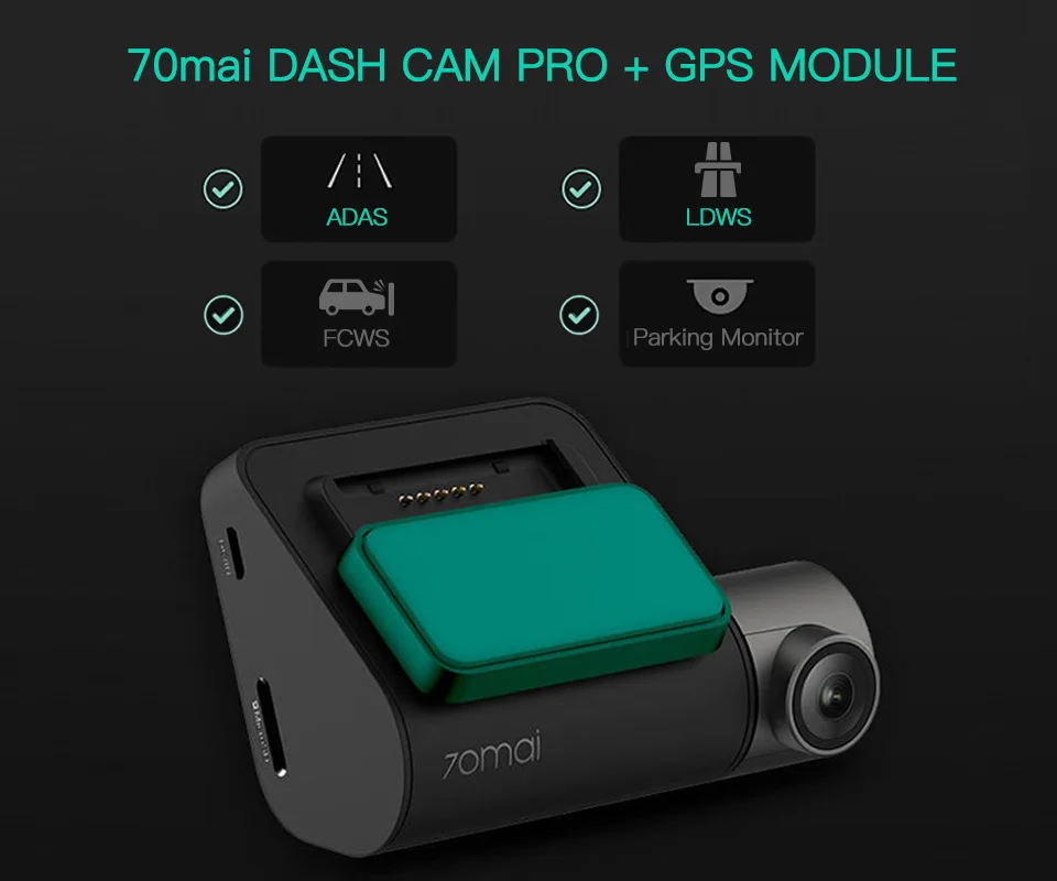 Xiaomi 70mai Dash Cam Pro 1944P gps ADAS 70 mai pro Cam английское Голосовое управление 24H монитор парковки 140FOV ночное видение Wifi Cam