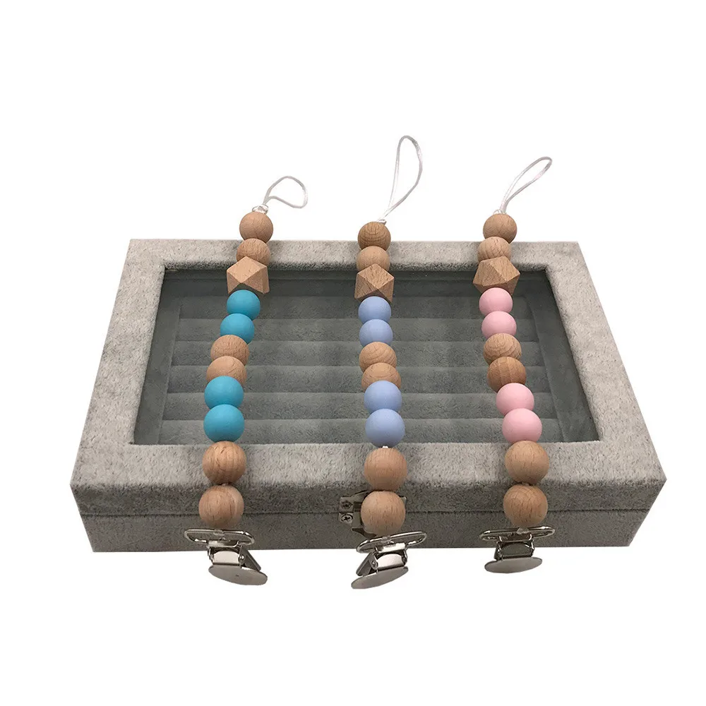 

Baby Wood Beaded Pacifier Clip Chain Nipple Holder Infant Soother Teether Baby Teething Toy for Baby Chew