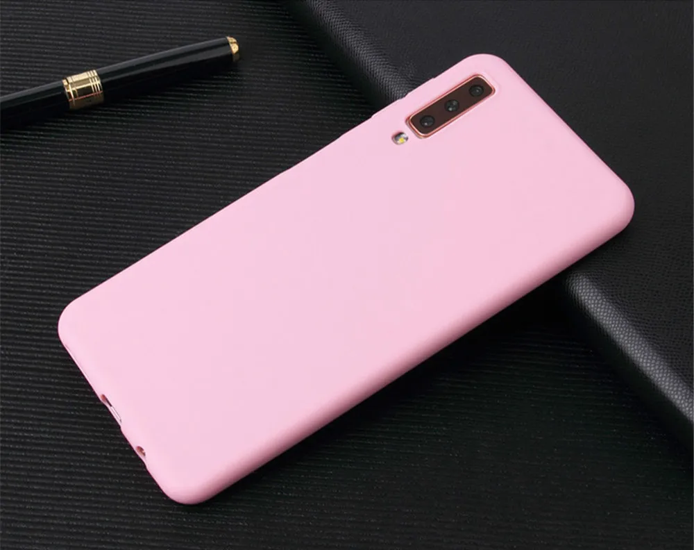 Candy Phone Case For Samsung Galaxy A7 2018 A750 Soft TPU Silicone Back Case Coque For Galaxy A7 2018 A750F Protection bag cover _17