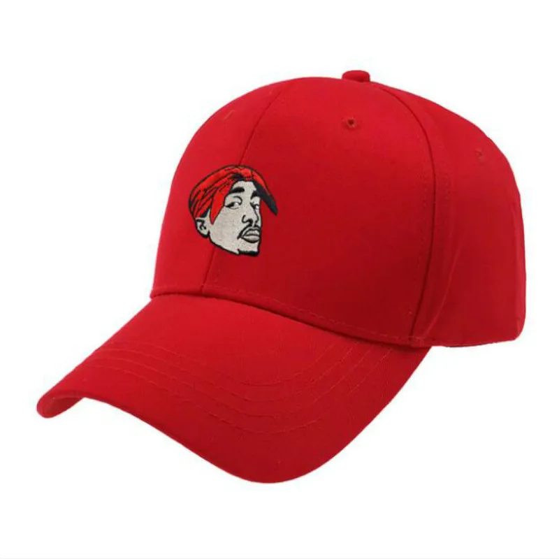 Бейсболка Tupac Shakur 2pac Dad, вышитая бейсбольная кепка с рисунком K Pop Snapback, Мужская шапочка из спандекса, бейсболка в стиле хип-хоп, Прямая поставка - Цвет: Красный
