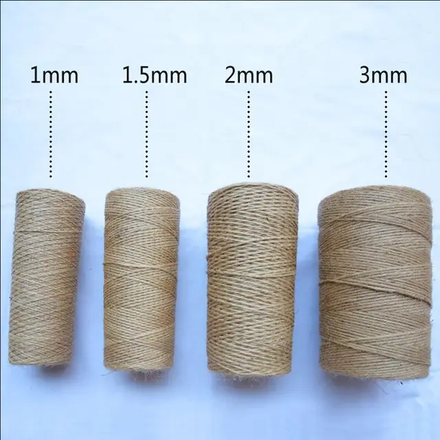 20yards/lot 1mm 1.5mm 2mm 3mm Natural Jute Rope Linen String Handmade  Accessories Gift Package Ribbon Diy Hemp Craft Supplier - Cords - AliExpress