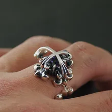Thai silver 925 sterling silver Zircon cross double deck gothic wind opening and the ring