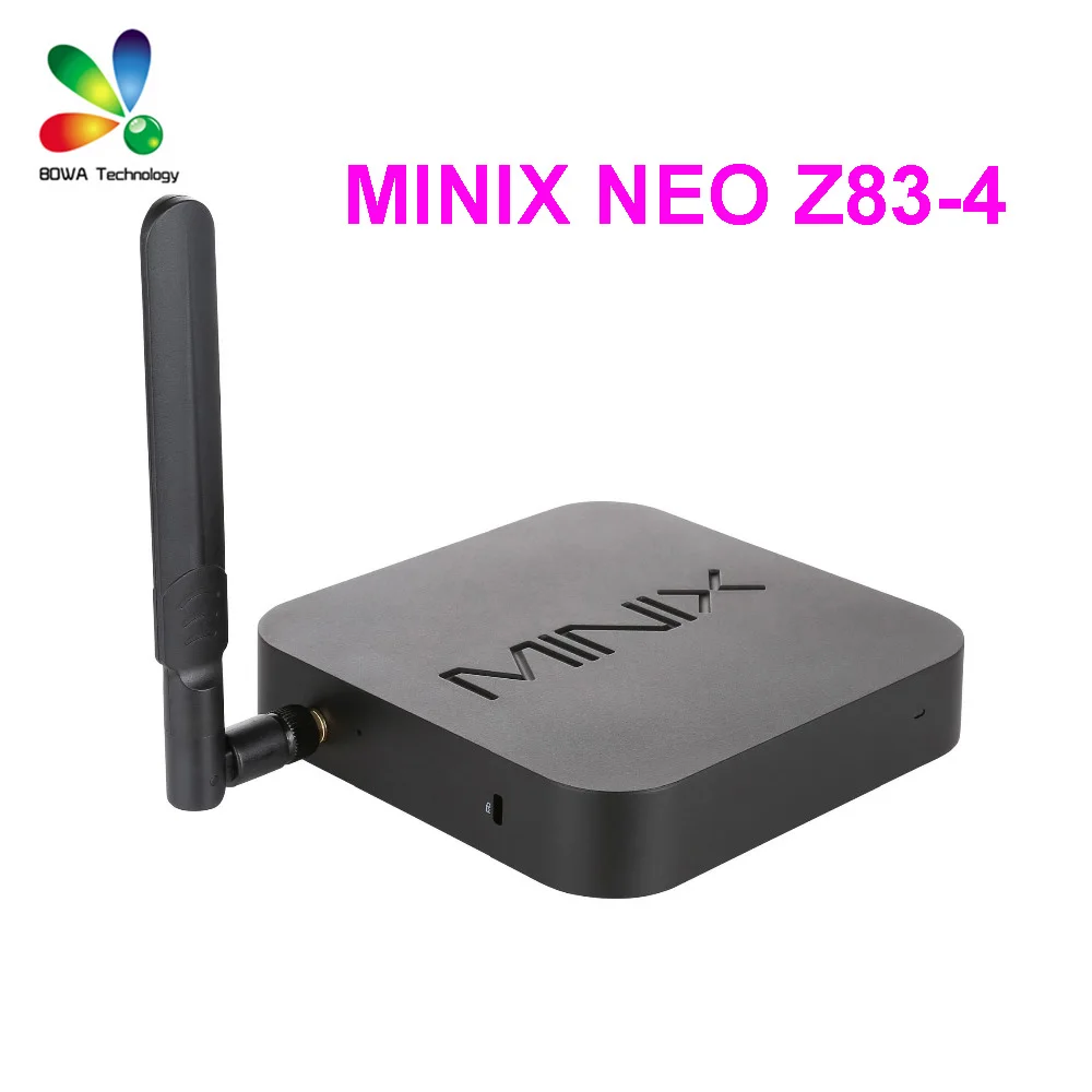  DHL Original MINIX NEO Z83-4 Windows 10 Home TV Box Intel Atom X5-Z8300 4G/32G 802.11ac 2.4/5GHz WiFi HDMI Smart TV Box IPTV 