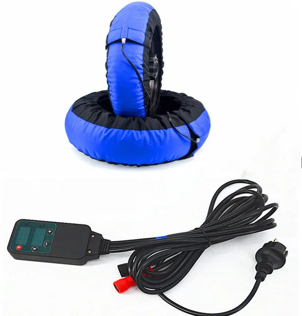 

Motorcycle Digital temperature control Tire Warmer Set 120/ 200 17 Front and Rear Race Tyre Warmer With Digital Blue and Black