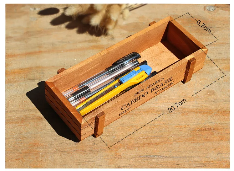 Fashion New 1pc Antique Wooden Table Sundries Container Cosmetics Jewelry Storage Box Home Storage Box Wooden Jewelry Holder