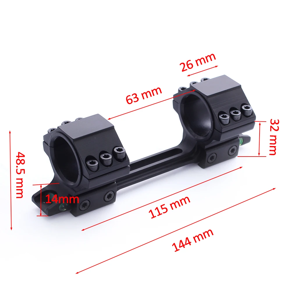 Tactical 25.4mm/30mm Adjustable Scope Rings scope Mounts With Two Bubble Level for 11mm Dovetail Rail