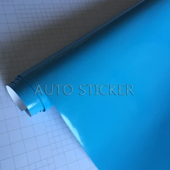 

10/20/30/40/50X152CM Light Blue Glossy Vinyl Film Sticker Blue Gloss Wrap Foil Decal Car Motorcycle Bike Scooter Wrapping