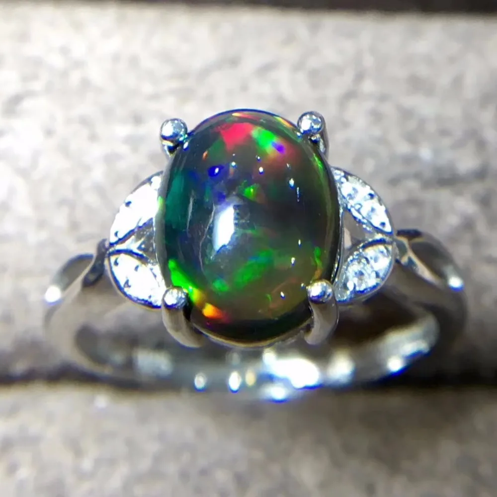 Кольцо С Черным Опалом Купить