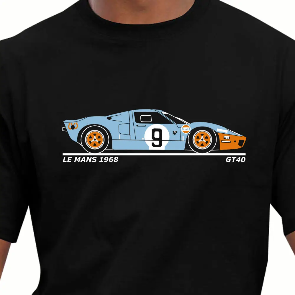 mareridt amme pels Race Retro Classic 1968 Le Mans Gt40 Racing Car T-shirt 2019 Hip Hop Men  Cotton Short Sleeve T Shirt Personalized T Shirts - T-shirts - AliExpress