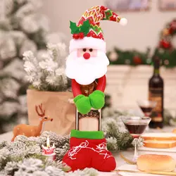 Рождественские украшения мультфильм Санта Клаус снеговик крышку бутылки вина одежда