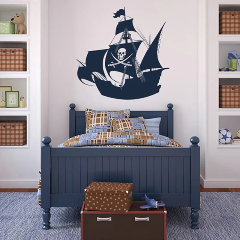 New Pirate Ship Wall Sticker for Kids Room Wall Sticker Children's Wall  Decal Art Home Decor - AliExpress