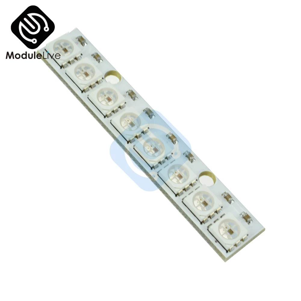 WS2812 WS 2811 5050 RGB СВЕТОДИОДНЫЙ модуль панели лампы 5 в 8 битный Радужный светодиодный