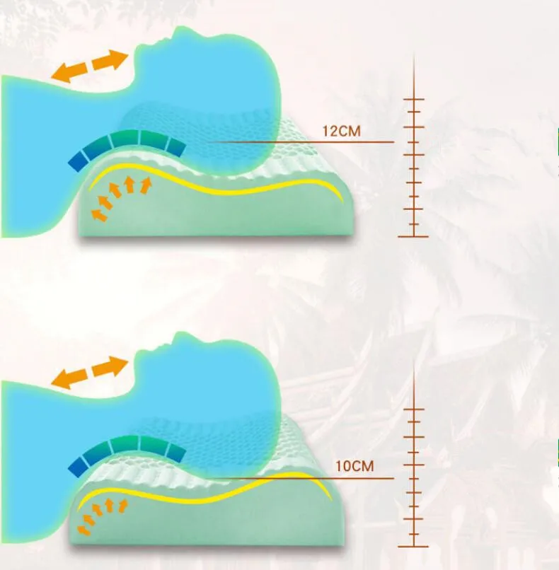 Горячая Новая высококачественная ортопедическая латексная подушка массажные спальные подушки воздушная втулка Подушка с наволочкой XH-11
