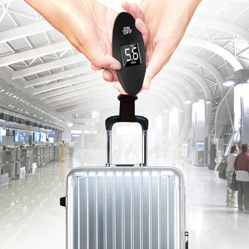 40 кг/100 г ЖК-цифровые весы для багажа, портативные электронные весы для багажа с ремешком для путешествий, покупок, кухни