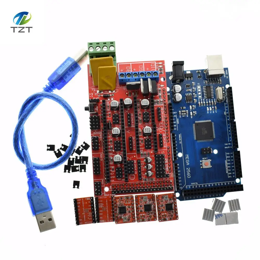 1 шт. Mega 2560 R3 для Arduino+ 1 шт. RAMPS 1,4 контроллер+ 5 шт. A4988 шаговый модуль 3d Принтер Комплект Reprap MendelPrusa