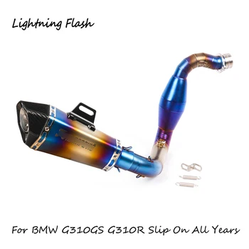 

Complete Exhaust System for BMW G310R G310GS Motorcycle Exhaust Pipe Slip On Header Link Elbow with Catalyst 51 mm Tail Muffler