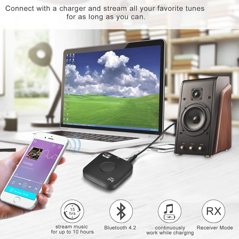 Bluetooth ресивер Hevaral APTX 3 5 мм адаптер 4 2 NFC Hi Fi стереозвук громкая связь автомобильный