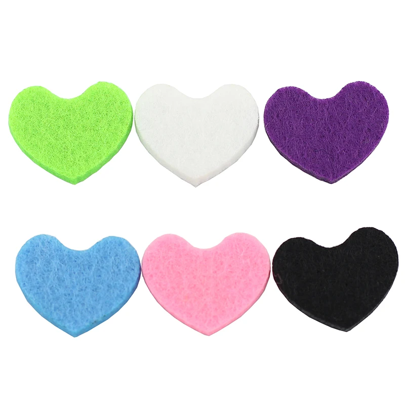 

Colorful Scent-able Felt Pads for peach heart shape Essential Oil Diffusing Necklace