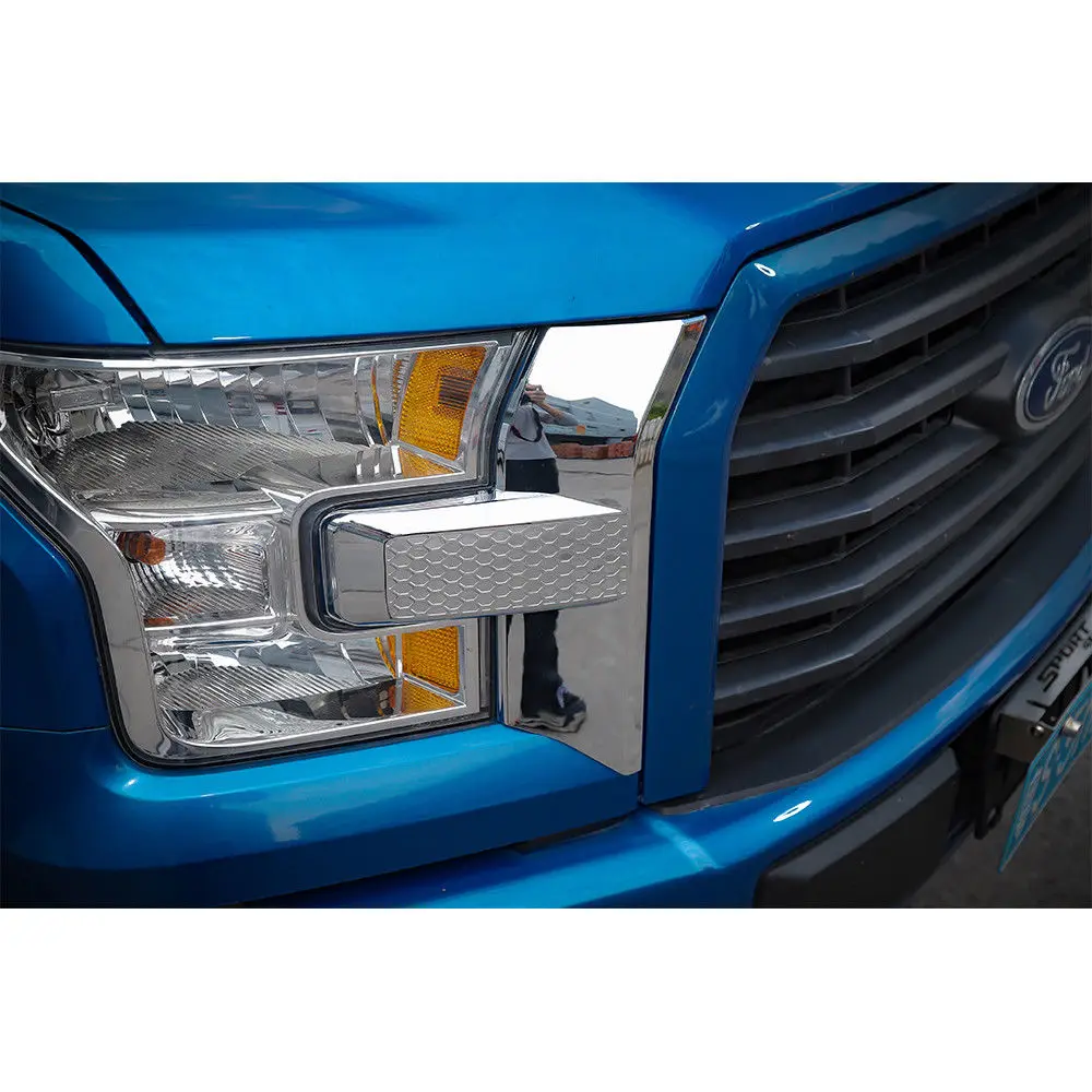 Передняя фара и решетка бампера SHINEKA хромированная красная Накладка для Ford F150 15 +