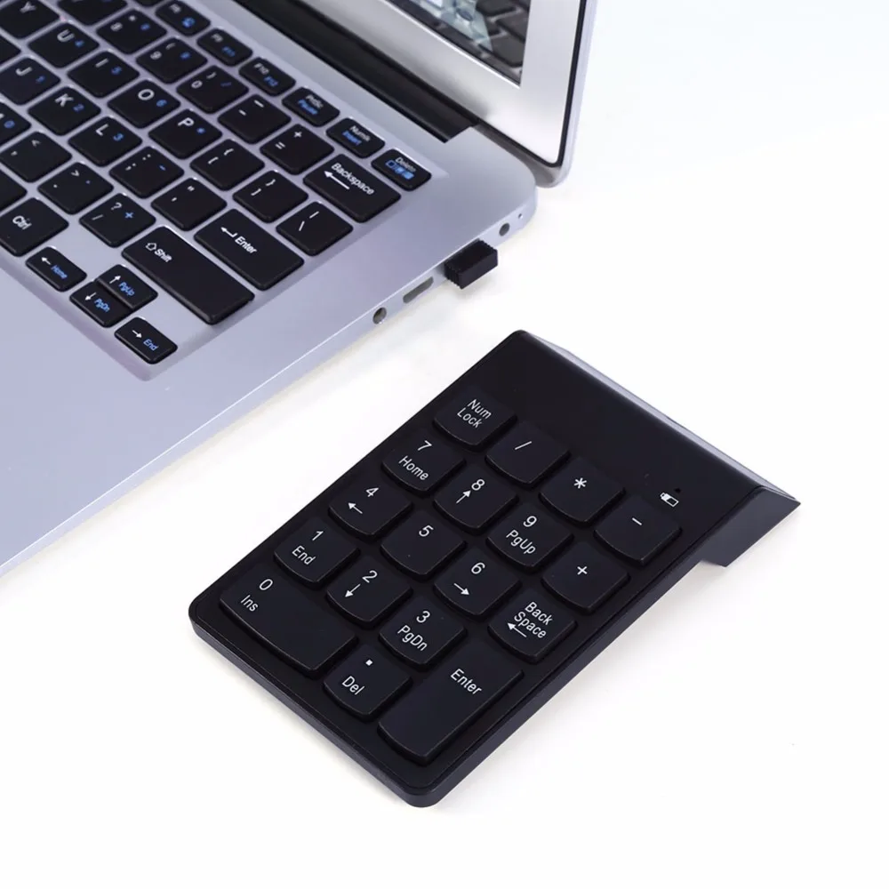 

2.4G Wireless Keypad Ultra Slim Numeric Keypad 18 Keys With Mini USB Receiver Auto Sleep Mode New Pro Numeric Keyboard
