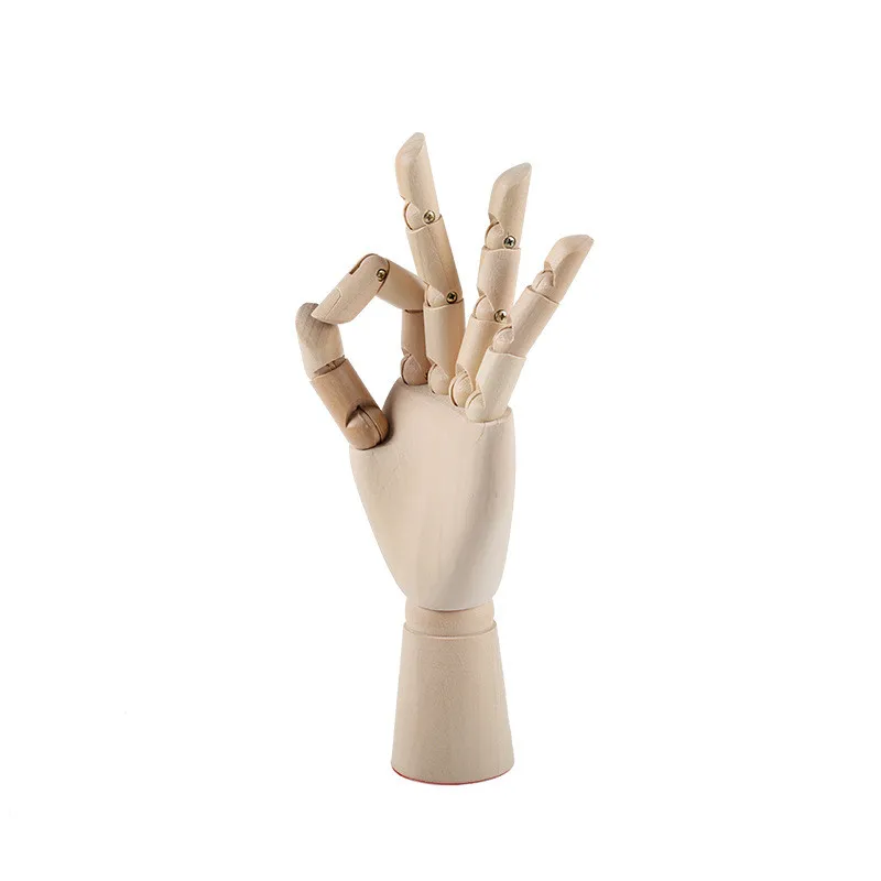 1Pcs-Joint-Removable-Left-Right-Wood-Hand-18CM-25CM-30CM-Wood-Crafts-Painting-Figure-Wooden-Collectible (3)