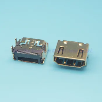 

200pcs/lot Gold plating HDMI female Jack 19pin Connector sockect A type 4 foot SMD HD equipment Free shipping