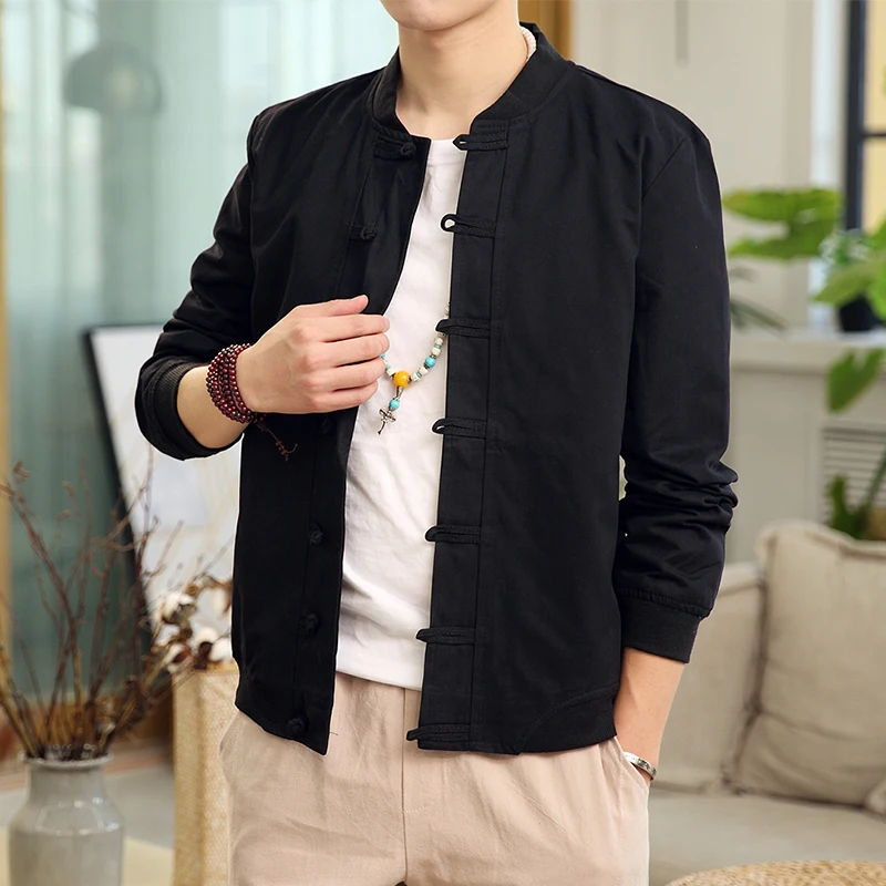 New Spring Bomber Jacket ArmyGreen Chinese Style Men Jackets Cotton Casual Shirt Coats Traditional Clothes chaqueta hombre