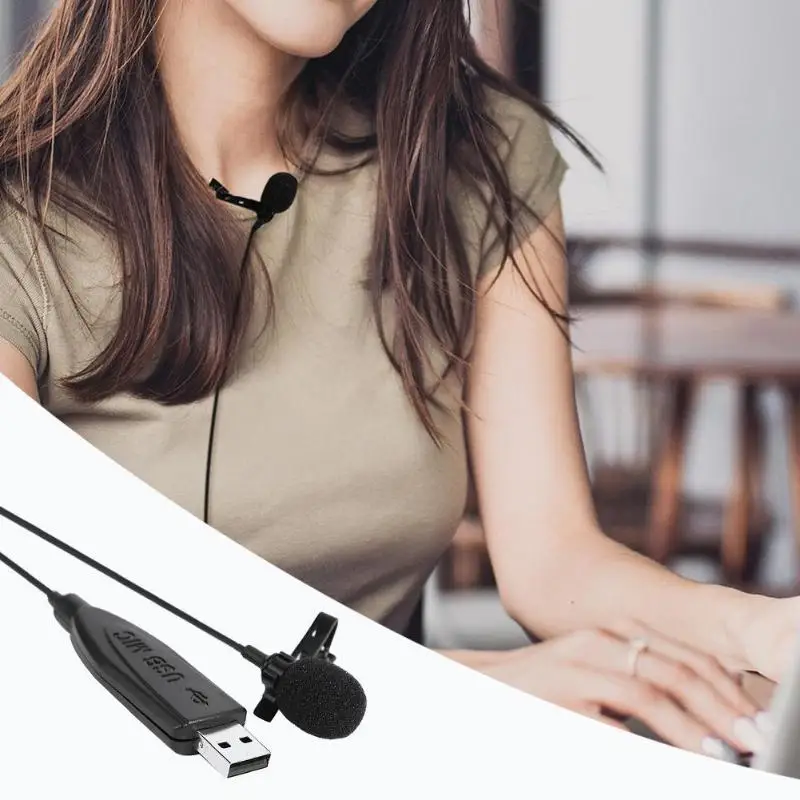USB Lavalier микрофон клип на воротник конденсаторный отворот для встречи ПК HandsFree
