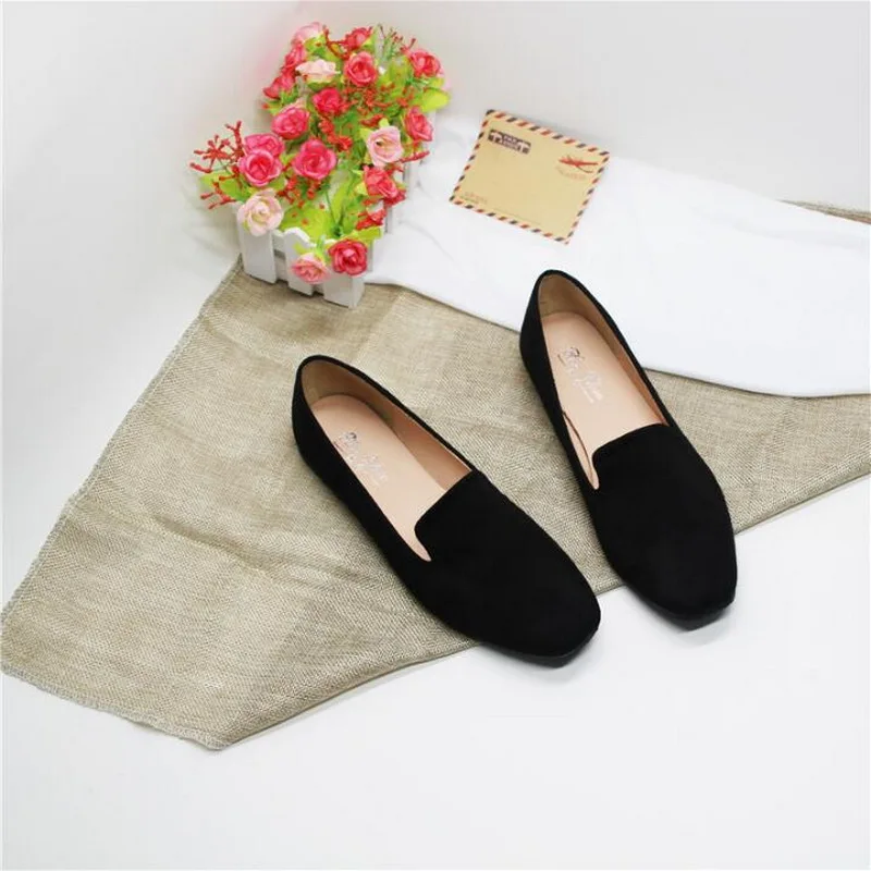 Retro Square Head Work Shoes Female 