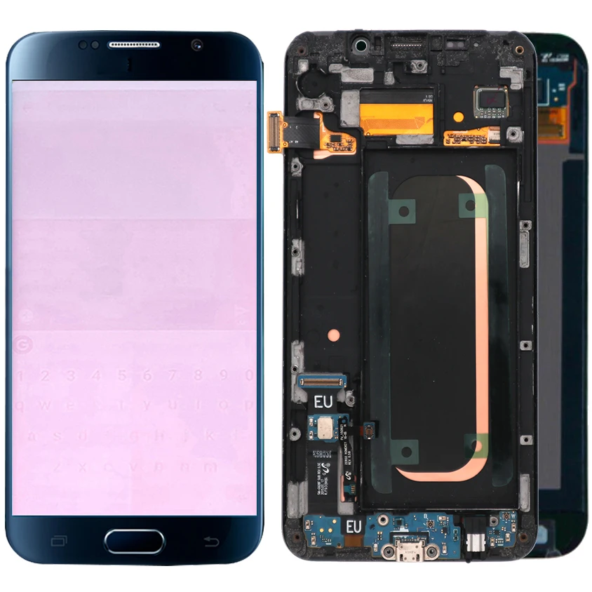 Цена Оригинальный G920F ЖК дисплей для samsung Galaxy S6 G920F AMOLED ЖК дисплей с рамкой дисплей сенсорный экран Красные Тени экран сборка