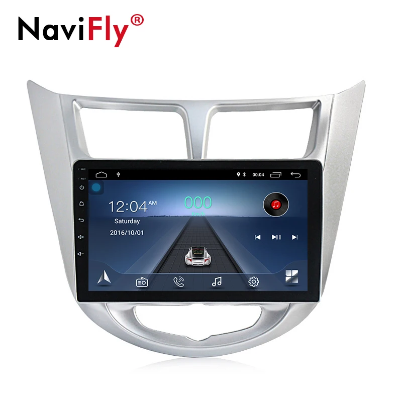 Cheap NaviFly Car Radio Multimedia no 2 din android Video Player Navigation GPS For Solaris 1 2 Hyundai Accent Verna Sedan 1