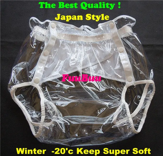 Free Shipping FUUBUU2219-transparent-XXL-1PCS adult diapers non disposable diaper couche adulte pvc shorts diapers for adults