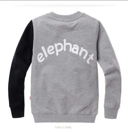 Long Sleeve Tops Green Black Animal Elephant Sweater T-shirt Size 3-8Y Children