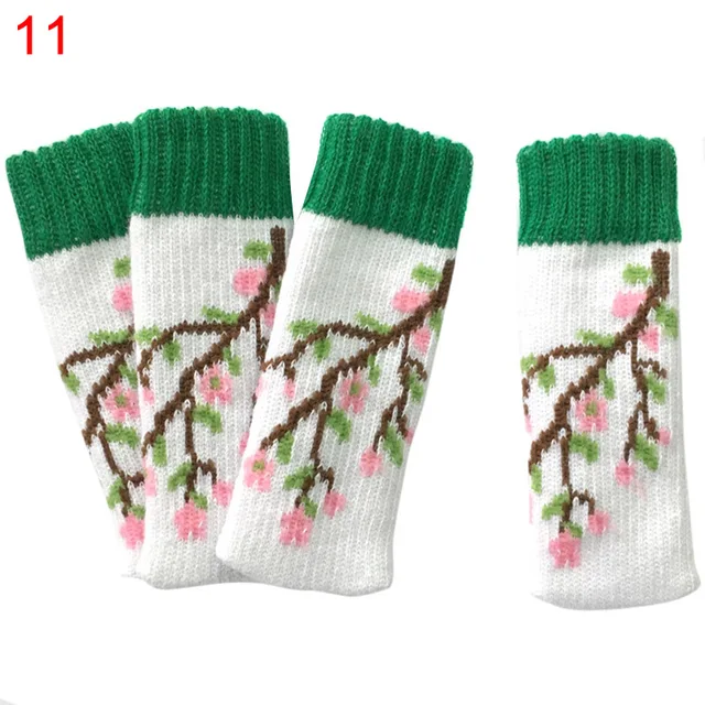 4 Pcs/Set Chair Leg Cover Knitted Socks Non-slip Table Legs Sleeve Home Floor Protector TB Sale