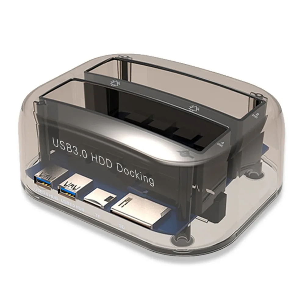 

USB 3.0 to SATA Dual Bay External Hard Drive Docking Station for 2.5/3.5 Inch HDD SSD Hard Drive Duplicator Plug & Play