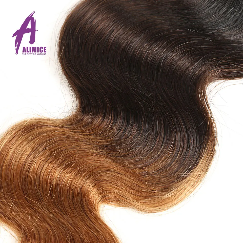 Alimice Ombre индийские волосы Средства ухода за кожей волна 3 пучки волос T1B/4/30