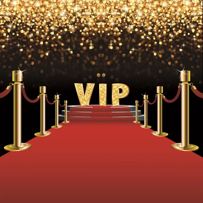

Stage Red Carpet Backdrop for Photography VIP Party Gold Polka Dots Baby Portrait Photo Background Photocall Photo Stuio