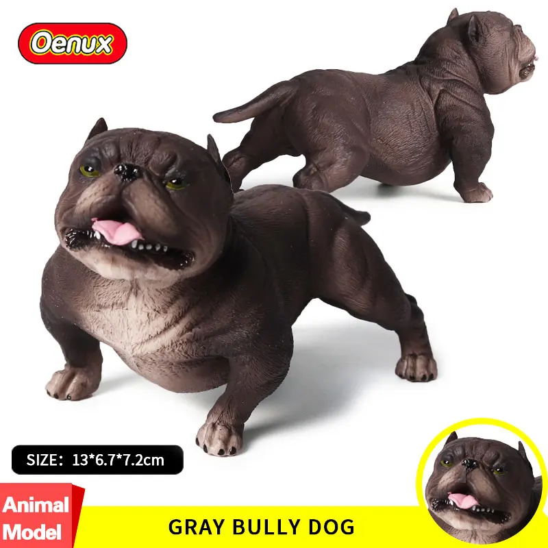 

Oenux American Gray Bully Dog Simulation Animals Pet Dog Model Action Figures Figurine PVC High Quality Educational Toys Gift