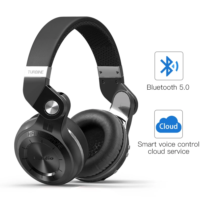 Bluedio T2S Bluetooth наушники и складные накладные наушники BT 4.1 беспроводные Bluetooth-гарнитуры наушники с микрофоном - Цвет: New version Black