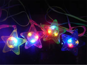 

DHL Freeshipping 300pcs LED Glowing Little Star Necklace Flashing Hanging Light-up Kids Toys Birthday Party Favors