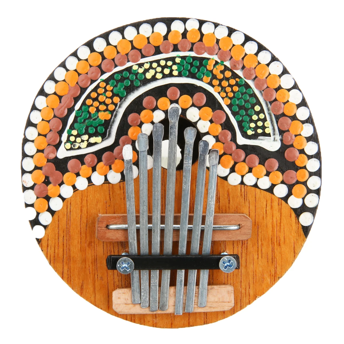 1pcs Beginner Thumb Piano Natural Coconut Shell 7 Keys Thumb Piano Musical Instrument Random Pattern