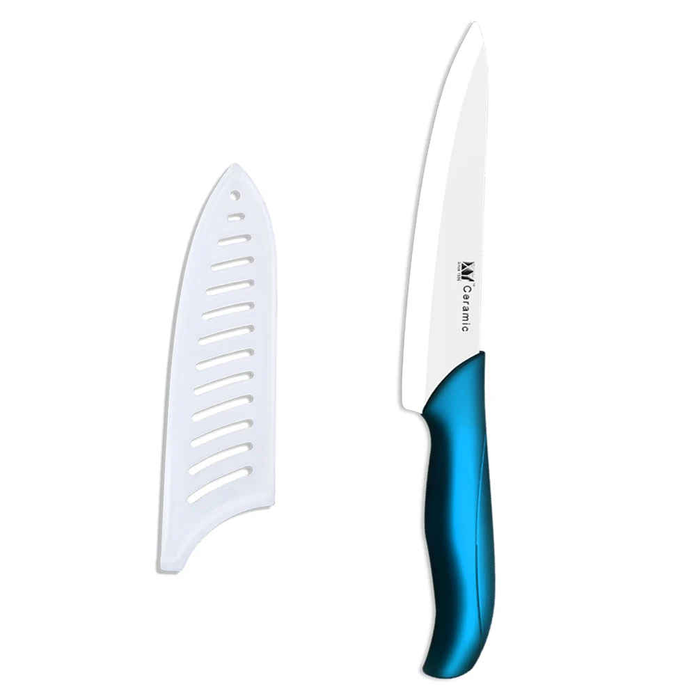 Discount Ceramic Knife XYJ Brand Blue 7 Inch Big Chef Knife Sharp Blade