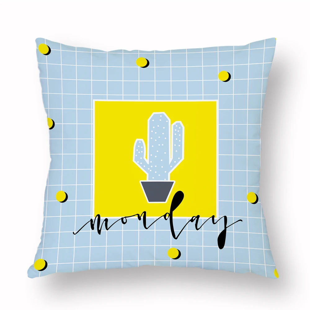 Yellow Geometry Cushion Cover Flamingo Cactus Deer Pattern Polyester Pillow Case Summer Fresh Home Decor for Sofa Bedroom 45x45 Yellow Geometry Cushion Cover Flamingo Cactus Deer Pattern Polyester Pillow Case Summer Fresh Home Decor for Sofa Bedroom 45x45